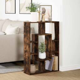 Berkfield Home Bookcase Smoked Oak 63x20x90 cm Engineered Wood in Brown - Size: 63 x 20 x 90 cm - thumbnail 4