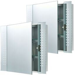 Loops 2 PACK IP44 LED Bathroom Mirror 60cm x 65cm Cabinet Light IR Switch & Shaver - Size: 60 cm x 65 cm - thumbnail 1
