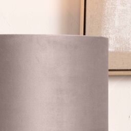 Ruma Beige Velvet Cylinder Shade for Table Lamps & Floor Lamps - Size: 14 inches - thumbnail 2