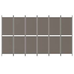 Berkfield Home 6-Panel Room Divider Anthracite 300x200 cm Fabric in Black - thumbnail 3