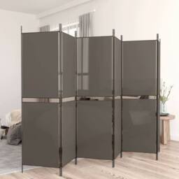Berkfield Home 6-Panel Room Divider Anthracite 300x200 cm Fabric in Black