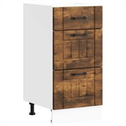Berkfield Home Kitchen Base Cabinet Lucca Smoked Oak Engineered Wood in Brown - thumbnail 2