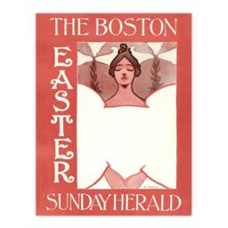 Artery8 Ethel Reed Framed Wall Art Print Herald Easter Cover Art Nouveau in Red - Size: A4 - thumbnail 3