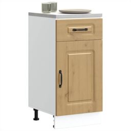 Berkfield Home Kitchen Base Cabinet Kalmar Artisan Oak Engineered Wood in Brown - thumbnail 1