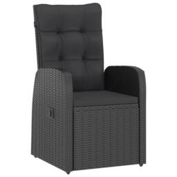 Berkfield Home 7 Piece Garden Dining Set with Cushions Black Poly Rattan - thumbnail 3