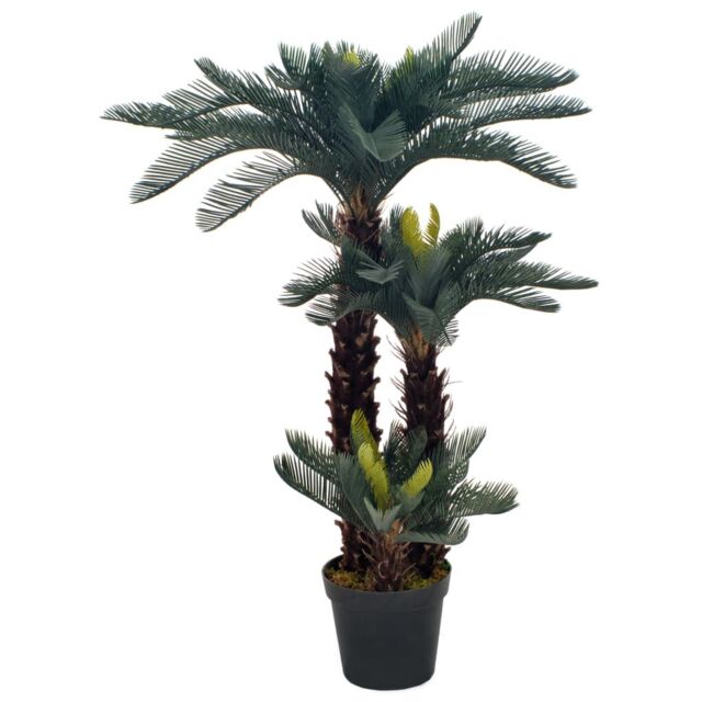 Berkfield Home Artificial Plant Cycas Palm with Pot Green 125 cm - image 1