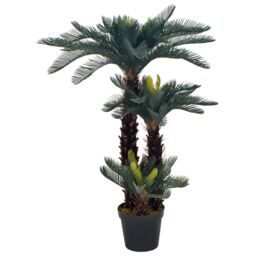 Berkfield Home Artificial Plant Cycas Palm with Pot Green 125 cm - thumbnail 1