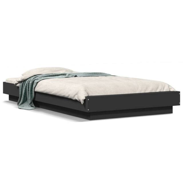 Berkfield Home Bed Frame with LED Lights without Mattress Black 100x200cm - Size: 100x200 cm - image 1