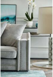 Snugg Furniture UK Limited (Left Hand) Robin Studed Corner Sofa in Grey - thumbnail 4