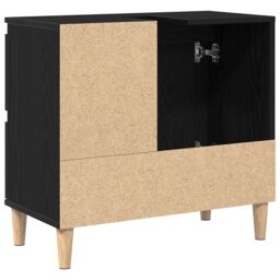 Berkfield Home Sink Cabinet Black Oak 65x33x60 cm Engineered Wood - Size: 65 x 33 x 60 cm - thumbnail 6