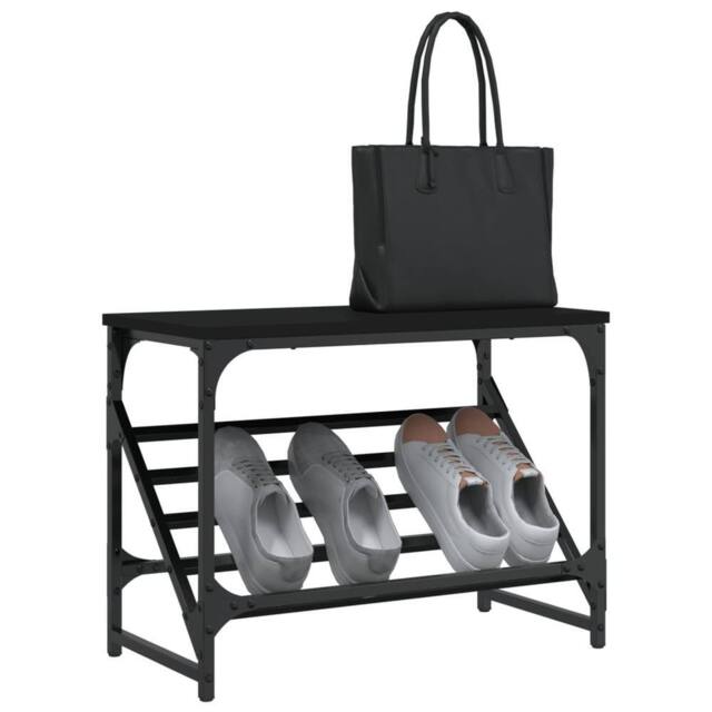 Berkfield Home Shoe Rack Black 60x30x45 cm Engineered Wood - Size: 60 x 30 x 45 cm - image 1