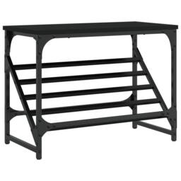 Berkfield Home Shoe Rack Black 60x30x45 cm Engineered Wood - Size: 60 x 30 x 45 cm - thumbnail 3