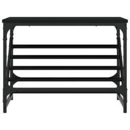 Berkfield Home Shoe Rack Black 60x30x45 cm Engineered Wood - Size: 60 x 30 x 45 cm - thumbnail 4