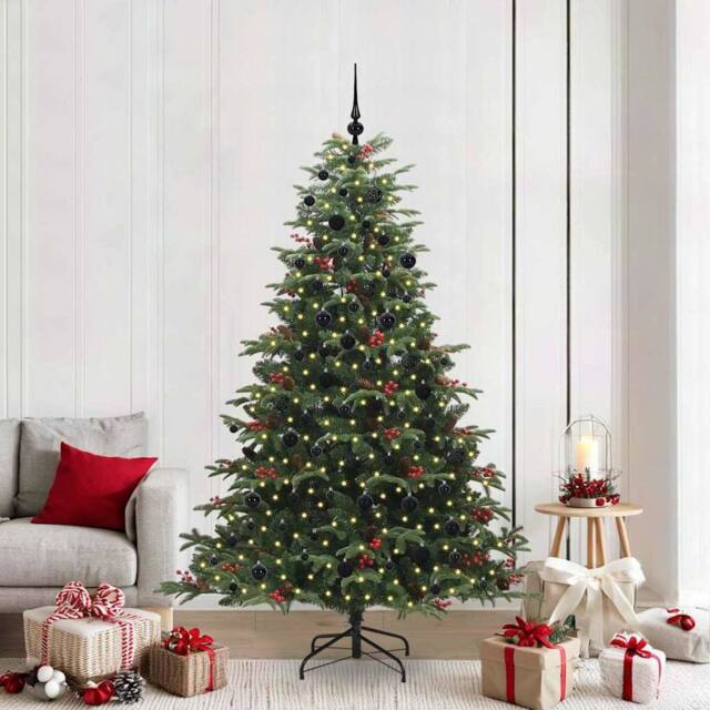 Berkfield Home Artificial Christmas Tree with 300 LEDs with Stand Green 210 cm - image 1