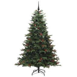 Berkfield Home Artificial Christmas Tree with 300 LEDs with Stand Green 210 cm - thumbnail 4