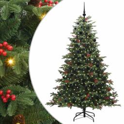 Berkfield Home Artificial Christmas Tree with 300 LEDs with Stand Green 210 cm - thumbnail 2