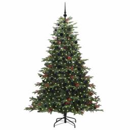 Berkfield Home Artificial Christmas Tree with 300 LEDs with Stand Green 210 cm - thumbnail 3
