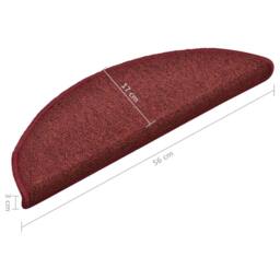 Berkfield Home Carpet Stair Treads 15 pcs Red 56x17x3 cm - Size: Medium - thumbnail 9