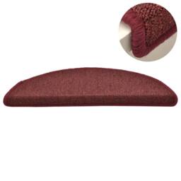 Berkfield Home Carpet Stair Treads 15 pcs Red 56x17x3 cm - Size: Medium - thumbnail 4