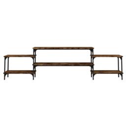 Berkfield Home TV Cabinet Smoked Oak 197x35x52 cm Engineered Wood in Brown - Size: 197 x 35 x 52 cm - thumbnail 5