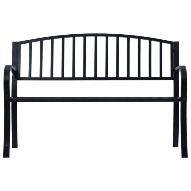 Berkfield Home Garden Bench 125 cm Black Steel - image 1