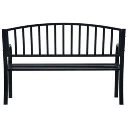 Berkfield Home Garden Bench 125 cm Black Steel - thumbnail 4