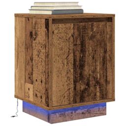 Berkfield Home Bedside Cabinets with LED Lights¬†2 pcs Old Wood 38x34x50 cm - Size: 38 x 34 x 50 cm - thumbnail 6