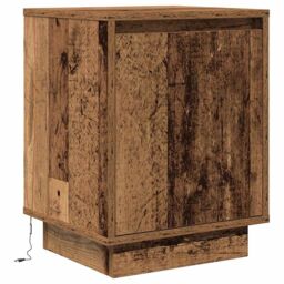 Berkfield Home Bedside Cabinets with LED Lights¬†2 pcs Old Wood 38x34x50 cm - Size: 38 x 34 x 50 cm - thumbnail 7