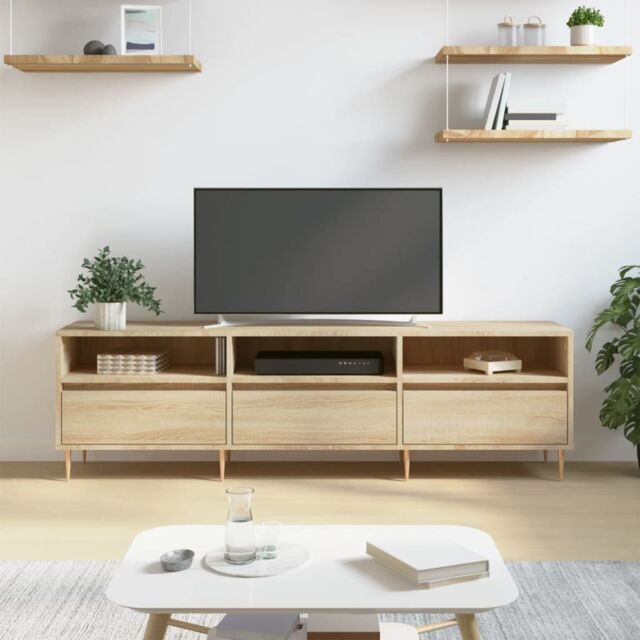 Berkfield Home TV Cabinet Sonoma Oak 150x30x44.5 cm Engineered Wood in Brown - image 1