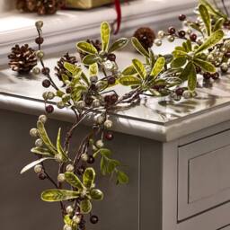 Dibor Copper Mistletoe Light Up Xmas Table Decor Christmas Garland 1.6m - Size: Large - thumbnail 1