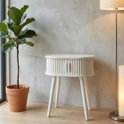 Garden Greatness Maison Ribbed Sand Bedside Table in Cream - Size: 1 Pack - thumbnail 2