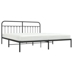 Berkfield Home Metal Bed Frame with Headboard Black 200x200 cm - thumbnail 3