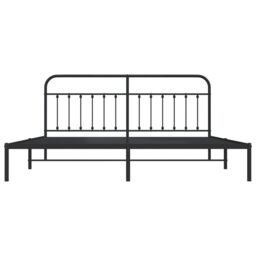Berkfield Home Metal Bed Frame with Headboard Black 200x200 cm - thumbnail 6