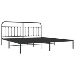 Berkfield Home Metal Bed Frame with Headboard Black 200x200 cm - thumbnail 5