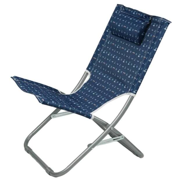 EONLION Adult Blue Folding Beach Chair Portable Metal Garden Patio - Size: 100 cm - image 1