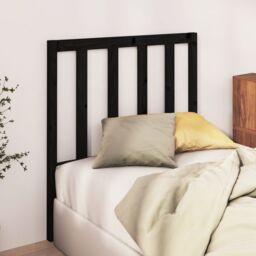 Berkfield Home Bed Headboard Black 106x4x100 cm Solid Wood Pine - Size: 106 x 4 x 100 cm - thumbnail 3