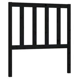 Berkfield Home Bed Headboard Black 106x4x100 cm Solid Wood Pine - Size: 106 x 4 x 100 cm - thumbnail 2