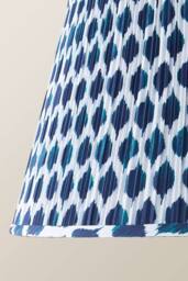 ValueLights Elijah Blue Ikat Pleated Fabric Tapered Lamp Shade in Bright Blue - Size: Large - thumbnail 4