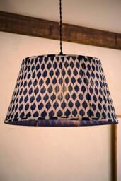 ValueLights Elijah Blue Ikat Pleated Fabric Tapered Lamp Shade in Bright Blue - Size: Large - thumbnail 2