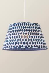 ValueLights Elijah Blue Ikat Pleated Fabric Tapered Lamp Shade in Bright Blue - Size: Large - thumbnail 3