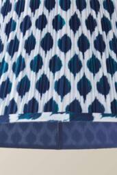 ValueLights Elijah Blue Ikat Pleated Fabric Tapered Lamp Shade in Bright Blue - Size: Large - thumbnail 5