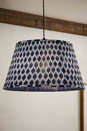 ValueLights Elijah Blue Ikat Pleated Fabric Tapered Lamp Shade in Bright Blue - Size: Large - thumbnail 1