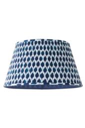 ValueLights Elijah Blue Ikat Pleated Fabric Tapered Lamp Shade in Bright Blue - Size: Large - thumbnail 6