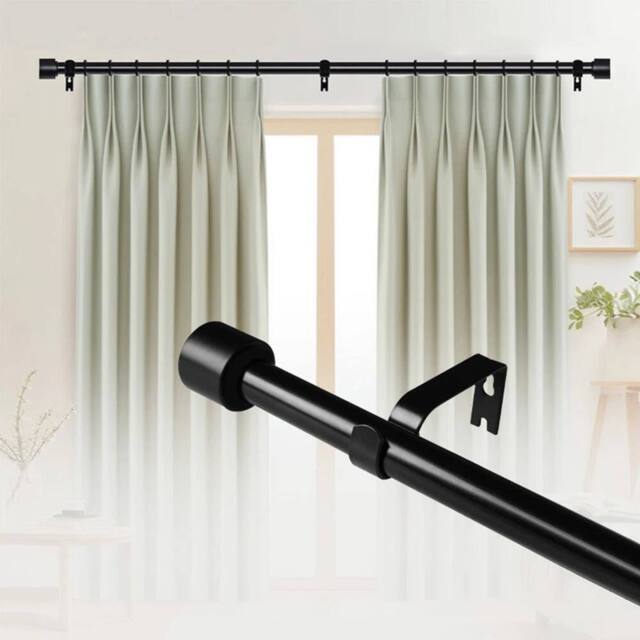 EONLION 46-114CM Extendable Curtain Poles in Black - Size: 100 cm - image 1