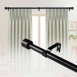 EONLION 46-114CM Extendable Curtain Poles in Black - Size: 100 cm - thumbnail 1