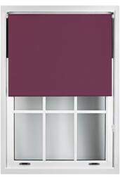 Furnished Aubergine Blackout Roller Blinds - Trimmable Window Shade for Home & Office - Size: 215 cm width x 210 cm drop - thumbnail 1