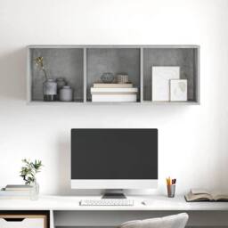 Berkfield Home Practical Wall-mounted TV Cabinet Concrete Grey 37x37x107 cm Engi - Size: 37 x 37 x 107 cm - thumbnail 5