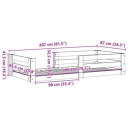 Berkfield Home Bed Frame without Mattress Wax Brown 80x200 cm Solid Wood Pine - thumbnail 9