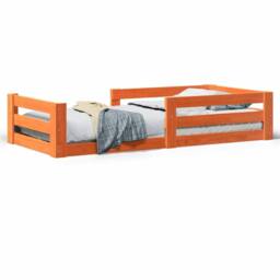 Berkfield Home Bed Frame without Mattress Wax Brown 80x200 cm Solid Wood Pine - thumbnail 1