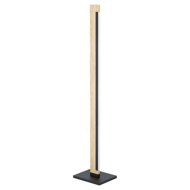 Loops Floor Lamp Light Colour Black Brown Shade White Plastic Bulb LED 22W Included - image 1